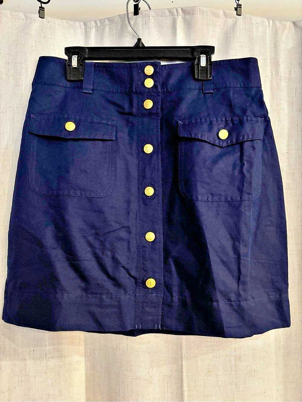 Vineyard Vines Cargo Pocket Linen Blend Mini Skirt Navy Size S NWT